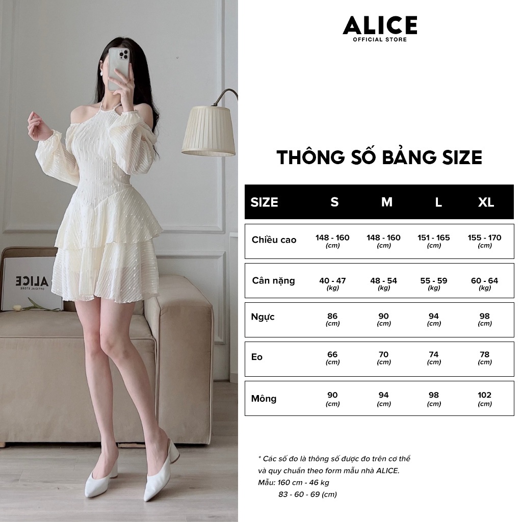 Váy Voan Tiểu Thư Cổ Tàu ALICE Thiết Kế Dài Tay Phối Cúc Bọc, Chât Liệu Mềm Mại Họa Tiết Hạt Sang Chảnh V784