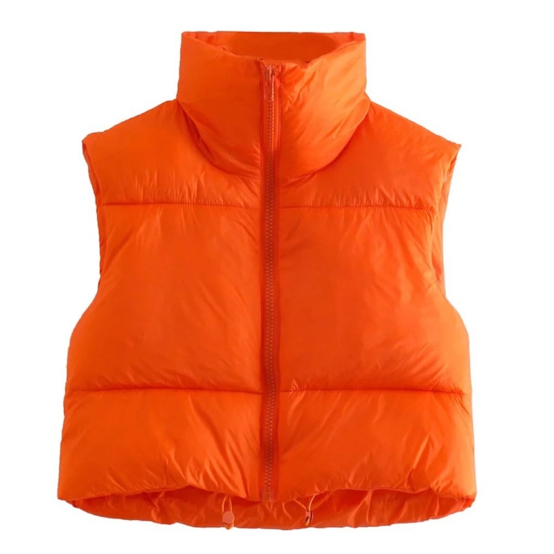 Yoioi Áo Croptop Sát Nách Cổ Đứng Có Khóa Kéo Và Đệm Ngực Cho Nữ
