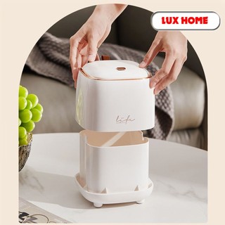 Thùng rác mini chất liệu ABS cao cấp để bàn kiểu dáng hiện đại, sang trọng đựng đồ tiện dụng tiện lợi LUXHOME