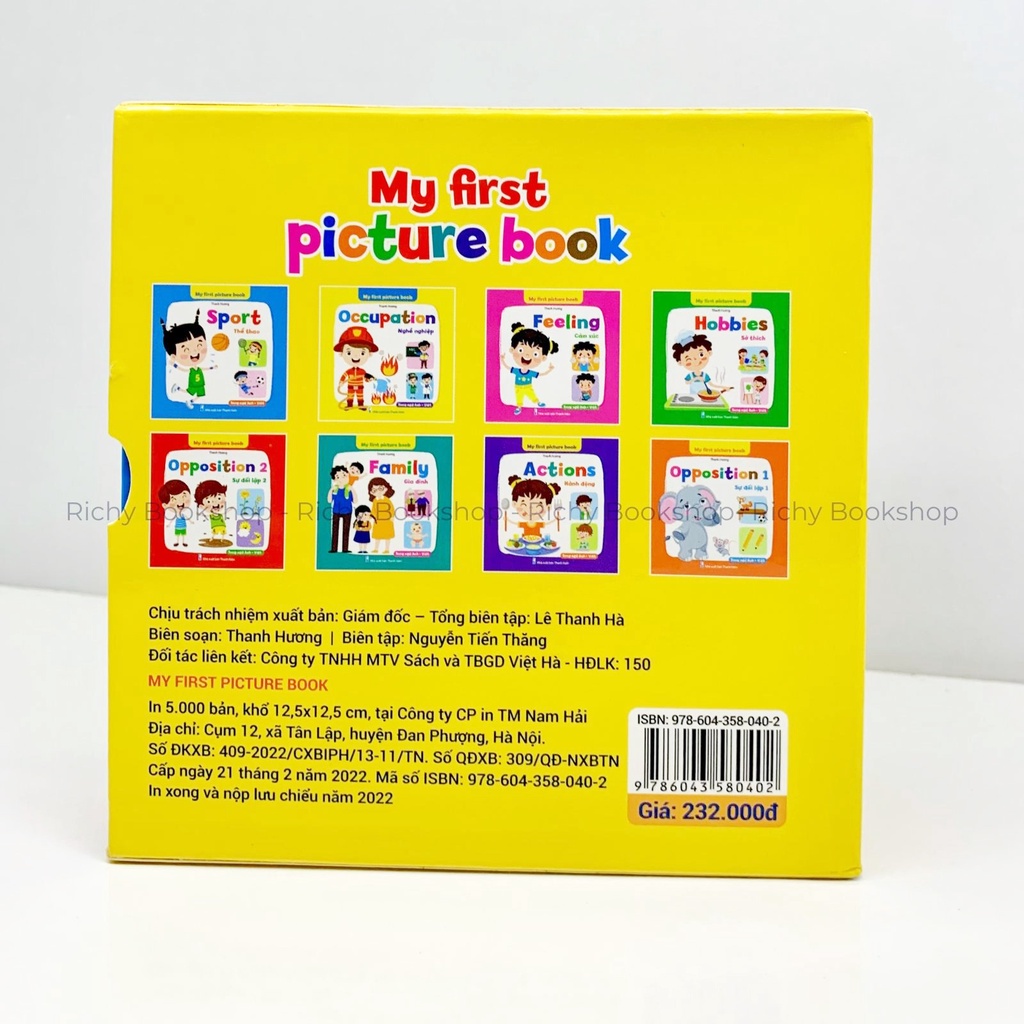 Sách - Thư viện hình ảnh đầu tiên cho bé song ngữ Anh Việt bìa cứng - My first picture book (bộ 8 cuốn có file nghe)
