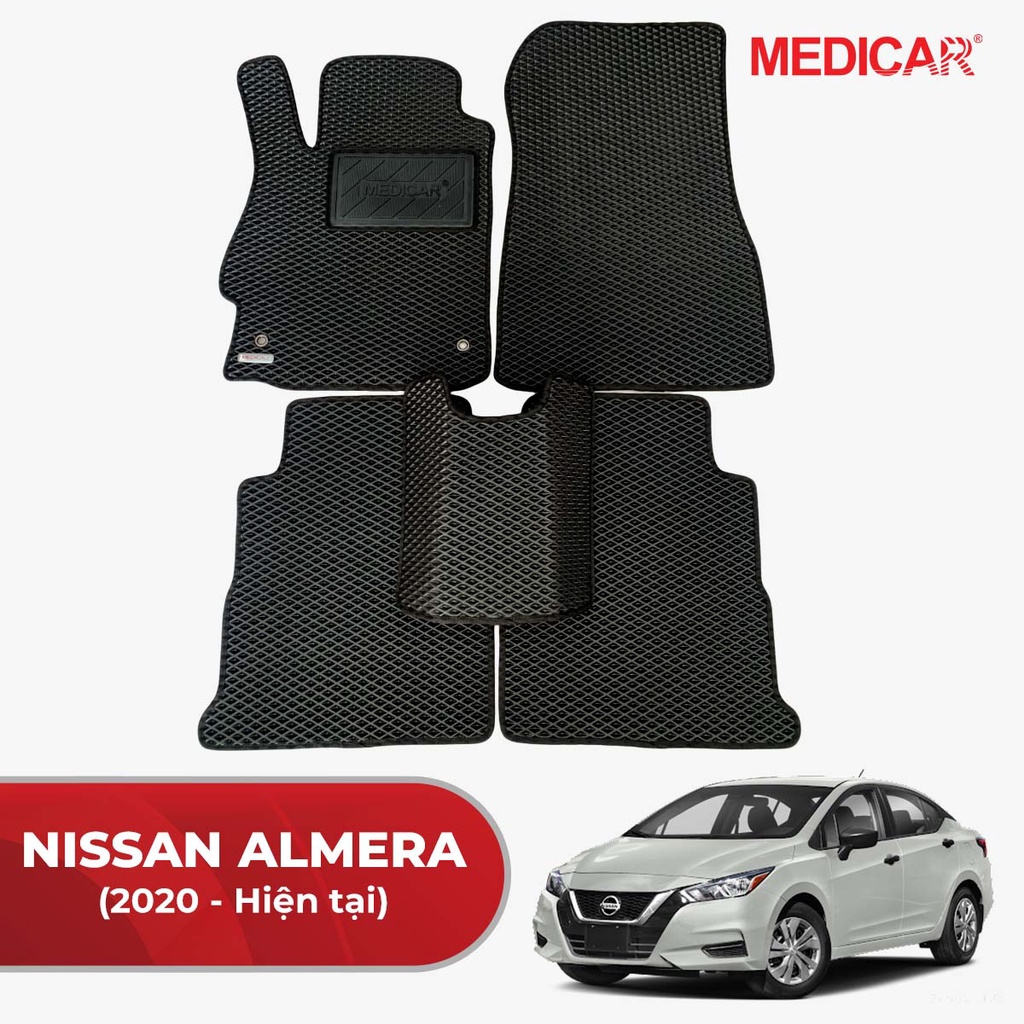 Thảm lót sàn ô tô Medicar xe Nissan Almera (2020 - Hiện tại) - chống nước, không mùi, ngăn bụi bẩn