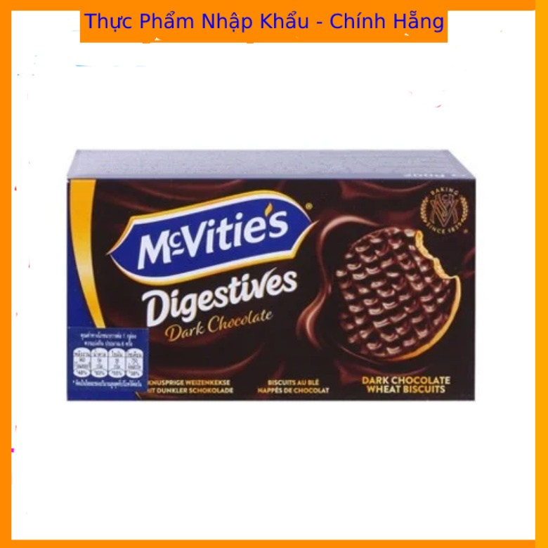 Mẫu mới bánh Quy Lúa Mỳ McVities Digestive Nguyên Cám Sô Cô La Đen 200g ...