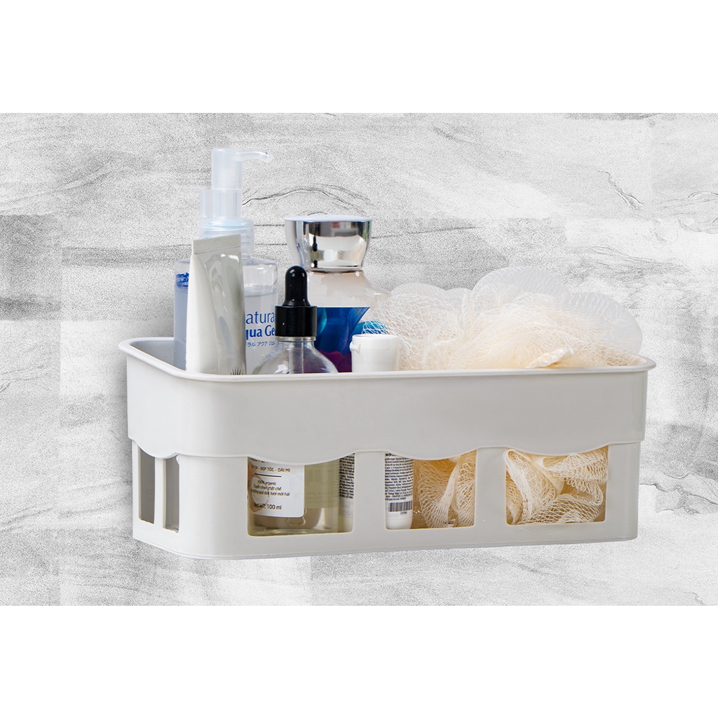 Khay đựng vật dụng nhà tắm nhà bếp dán tường Việt Nhật (5698/5699) 2 size, Khay đựng đồ đa năng nhựa PP cao cấp