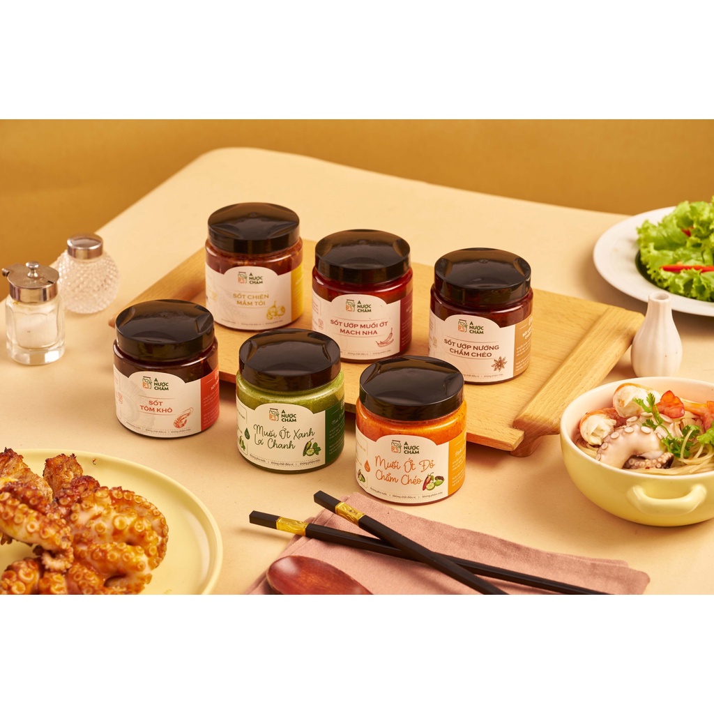 Combo sốt tôm khô và sốt chiên mắm tỏi, dùng trộn mì, chiên nước mắm đủ món