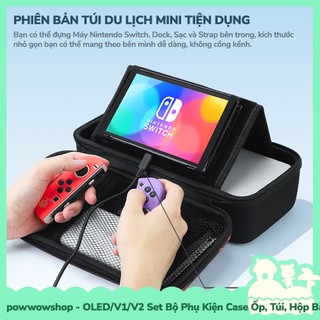 [Sẵn VN - Hỏa Tốc] OLED/V1/V2 Set Phụ Kiện Case Ốp, Túi Đựng, Nút Bọc, Hộp Băng Nintendo Switch Scarlet & Violet Enough