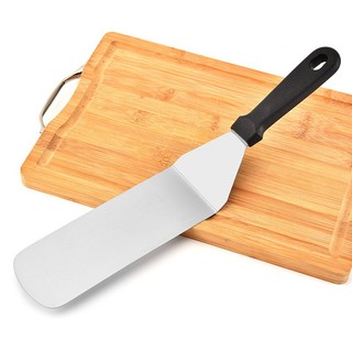 Xẻng Xúc Pizza Turners Bít Tết Chiên Teppanyaki Rò Rỉ Turners Bánh Xẻng Bếp Dụng Cụ Nướng Bánh Thép Không Gỉ