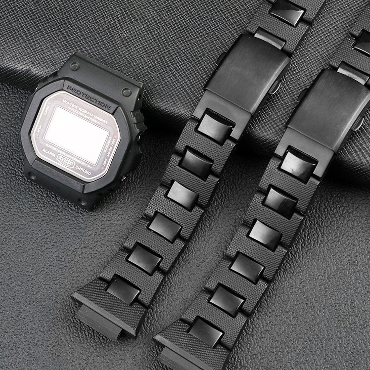 Dây Đeo Bằng Nhựa Thép Không Gỉ 16mm Cho Đồng Hồ Casio dw5600 DW6900 GWM5610 Casio 16mm