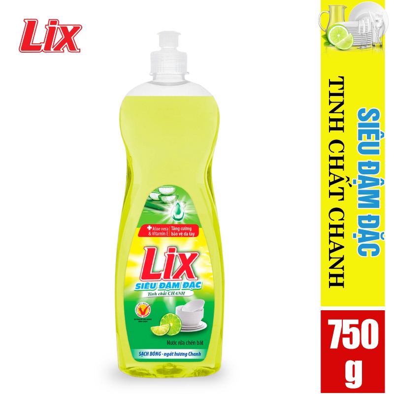 [Mã BMLTA35 giảm đến 35K đơn 99K] Nước rửa chén LIX siêu đậm đặc hương chanh 750g N751