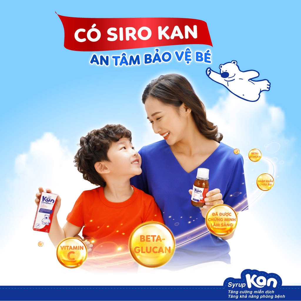 Siro Kan ImunoGlukan hỗ trợ miễn dịch nâng cao sức đề kháng cho bé - chai 120ml