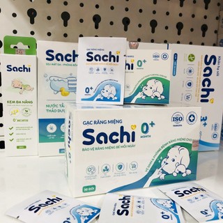 Gạc răng miệng Sachi - Rơ lưỡi, Vệ sinh răng miệng cho bé - 5 gói