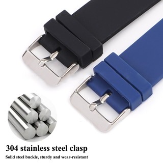 Dây Đeo Thay Thế Bằng Cao Su Silicone Và Cao Su Mềm Có Khóa Inox Cho Đồng Hồ Thể Thao 18mm 20mm 22mm