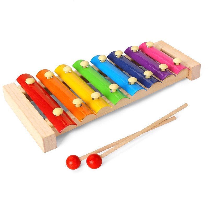 Đồ chơi nhạc cụ, đàn gỗ 8 thanh Bis House giúp bé phân biệt màu sắc, phát triển thính giác