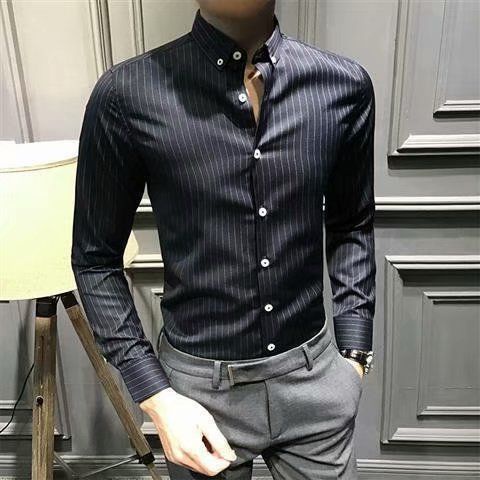 Áo Sơ Mi Nam Dài Tay Sọc Dọc Phong Cách Doanh Nhân Mới