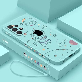 ốp lưng Samsung a32 a52 a72 Ốp Điện Thoại Silicone TPU In Hình Phi Hành Gia Kèm Dây Đeo Cho Samsung a32 a52 a72