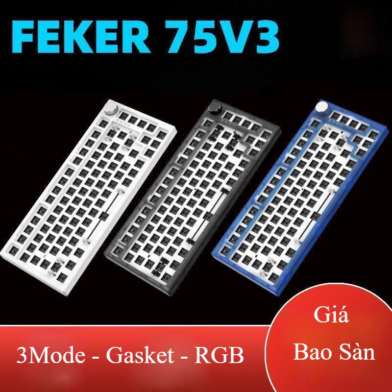Kit Bàn Phím Cơ Feker 75V3 Ik75 3Mode Bluetooth 2.4G + Gasket