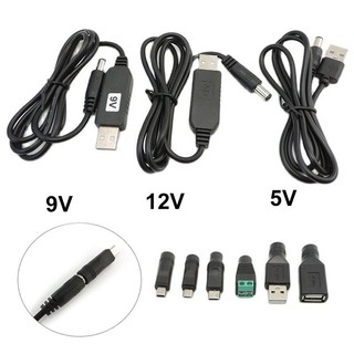 Cáp Chuyển Đổi usb Sang dc 5v 9v 12v usb type a mini 5pin type c 5.5x2.1mm
