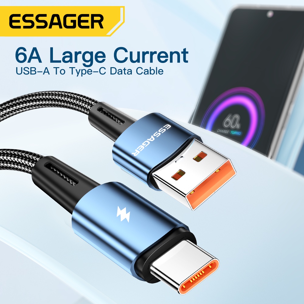 Ảnh Dây cáp sạc nhanh ESSAGER 6A 67W 120W cho Xiaomi 11Pro 12Pro K50 1