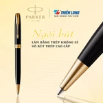 Bút bi, bút ký cao cấp mạ vàng Parker Sonnet, màu thân đen bóng, chất liệu kim loại, có khắc tên làm quà tặng — ảnh 5