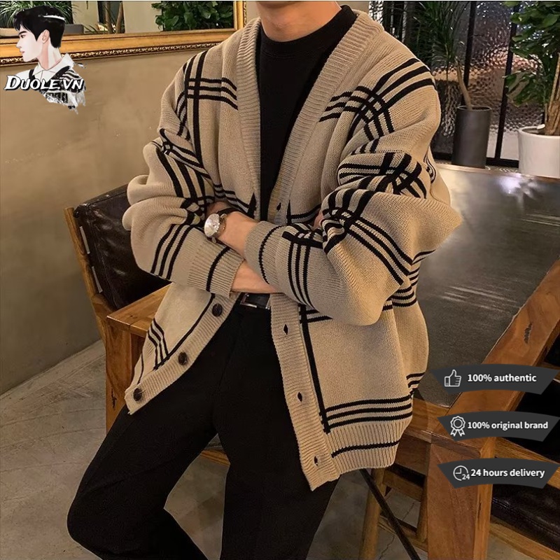 Áo Khoác Nam Cardigan Dệt Kim Dáng RộNg Đơn Giản Hàn Quốc Chất Lượng Áo ...