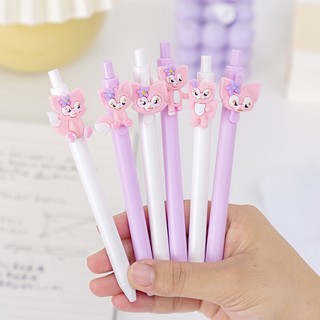 3 Bút Bi Bấm Gel Đen Cáo Hồng - Thỏ Hồng VPP