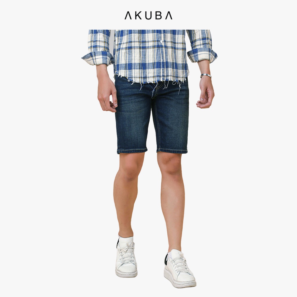 Quần Short Jean Nam Basic AKUBA Form Skinny  01D19087