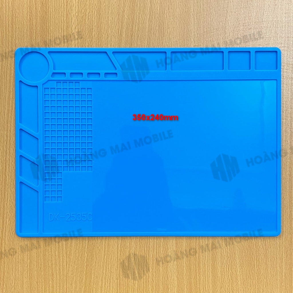 Thảm lót sửa chữa điện thoại chịu nhiệt DK-840 kích thước 350x240x2.5mm, dùng kê máy, để ốc vít khi tháo lắp, hàn khò
