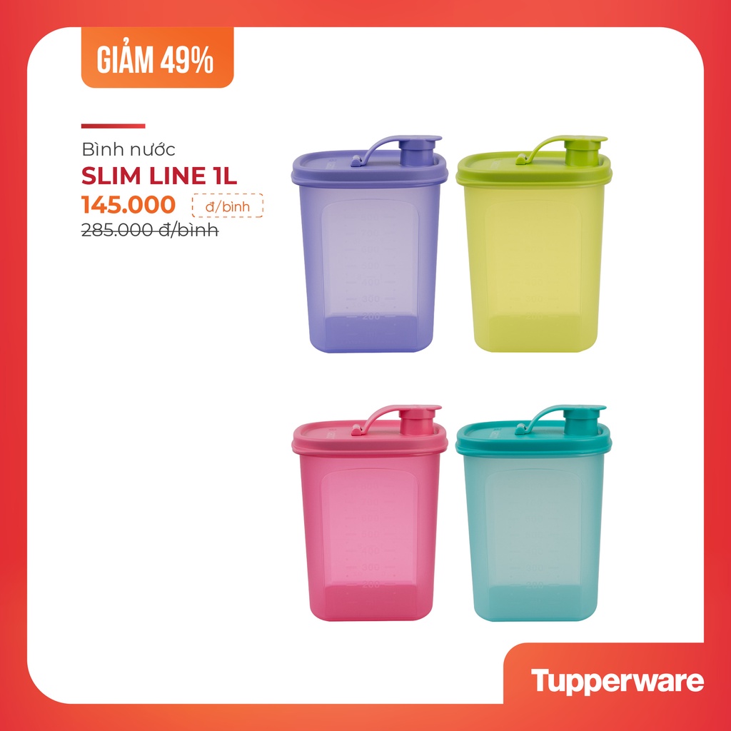Bình nước Slim Line Pitcher 1L Tupperware | Shopee Việt Nam