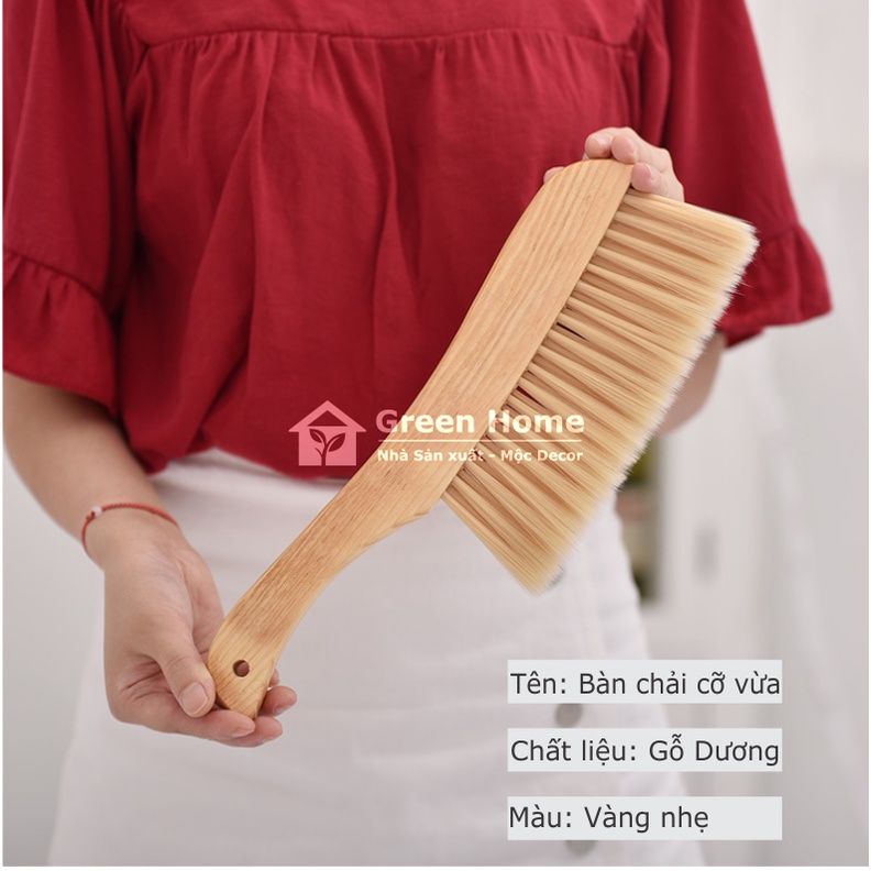 Chổi Phủi Bụi Nệm Sofa Bàn Ghế Và Đồ Dùng Trong Gia Đình, Chổi Phủi Bụi Cán Gỗ Tự Nhiên Sợi Cước Mềm