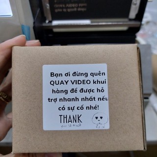 Tem dán nhắc khách quay video sẵn keo, kích thước tem 5x5cm