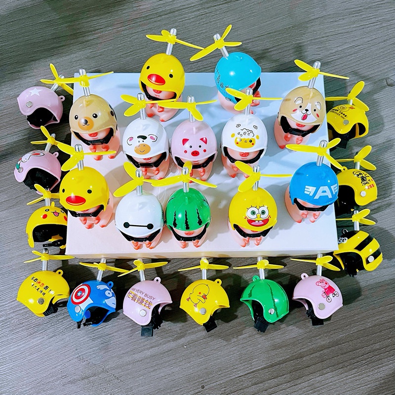 Heo Hồng Đội Mũ Bảo Hiểm Dễ Thương Gắn Xe Hơi , Xe Máy , Xe Đạp Có Đèn Và Chong Chóng - ảnh 9