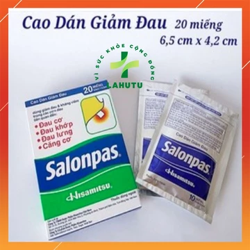 Miếng dán đau vai gáy Cao salonpas giảm đau vai lưng cơ khớp bầm tím bong gân LAHUTU [Túi 10miếng]