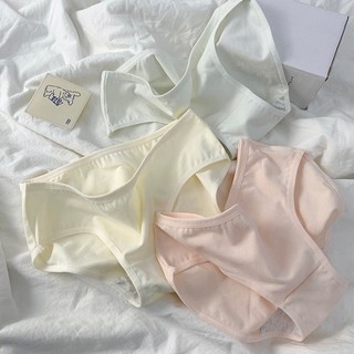 Quần Lót Cotton Thoáng Khí Màu Sắc Đơn Giản Cho Nữ