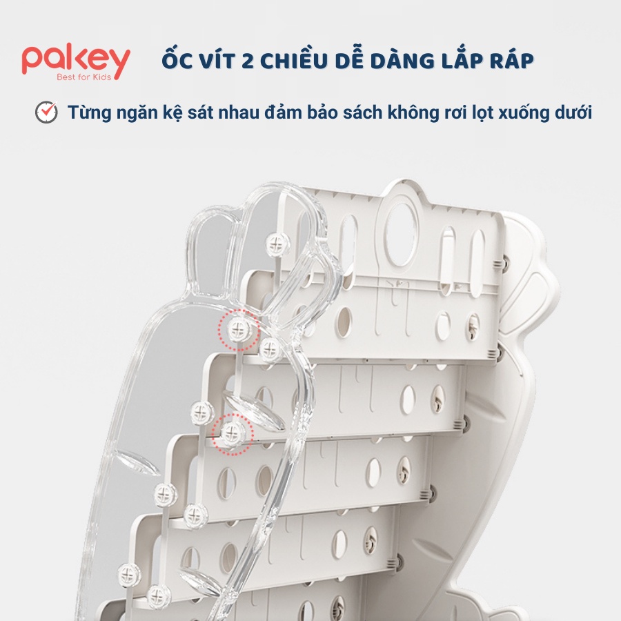 [HOẢ TỐC] Giá Sách Cho Bé Kèm 2 Hộc Để Đồ Chơi Pakey Mẫu Mới - Kệ Sách Nhựa Chịu Lực Loại Dày Nhiều Màu Đáng Yêu