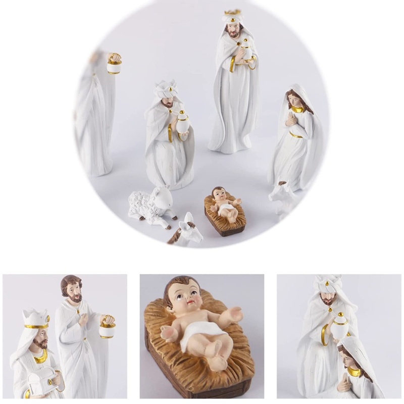 SHI Giáng Sinh Manger Trang Trí Bộ Chúa Giêsu Cảnh Giáng Sinh Tượng Nghệ Thuật Trang Trí Cho Gia Đình