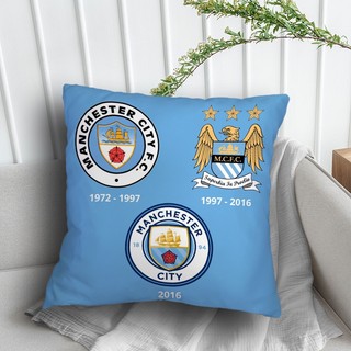 Vỏ gối polyester in hình Manchester City một mặt, chữ nhật, trang trí phòng ngủ/sofa (không kèm lõi)