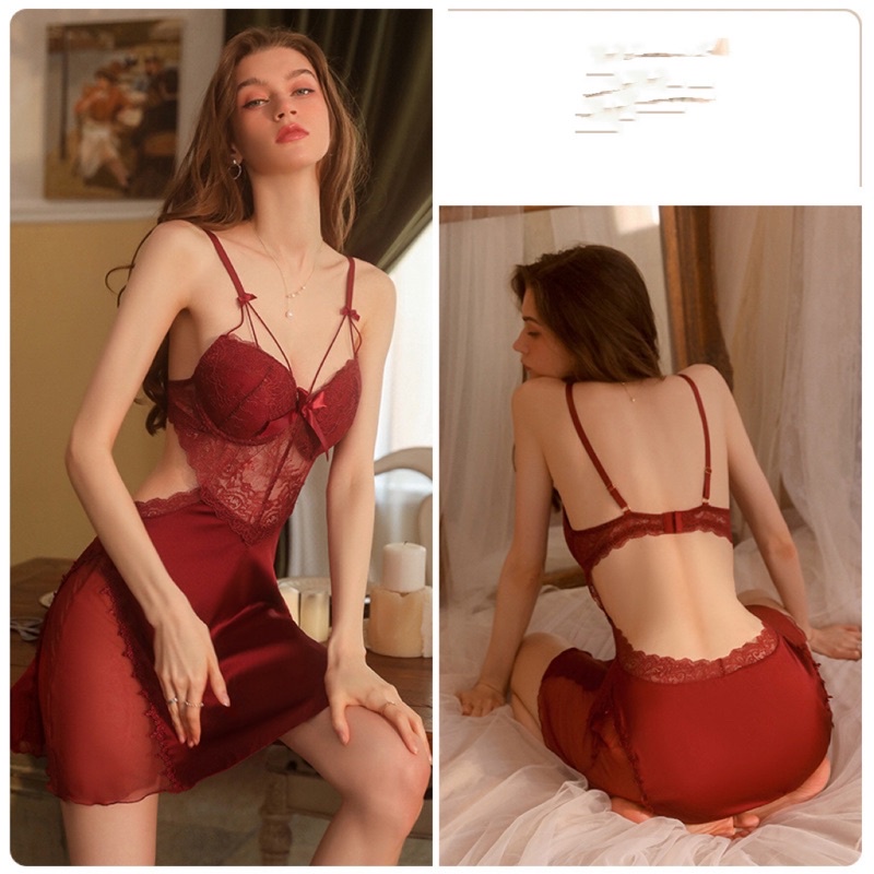 [SIÊU QUYẾN RŨ] Váy ngủ sexy quyến rũ SLADY VNS130, Chất Lụa Cao Cấp Có Mút Ngực Mềm Mịn, Hấp Dẫn, Đầm Ngủ Sexy