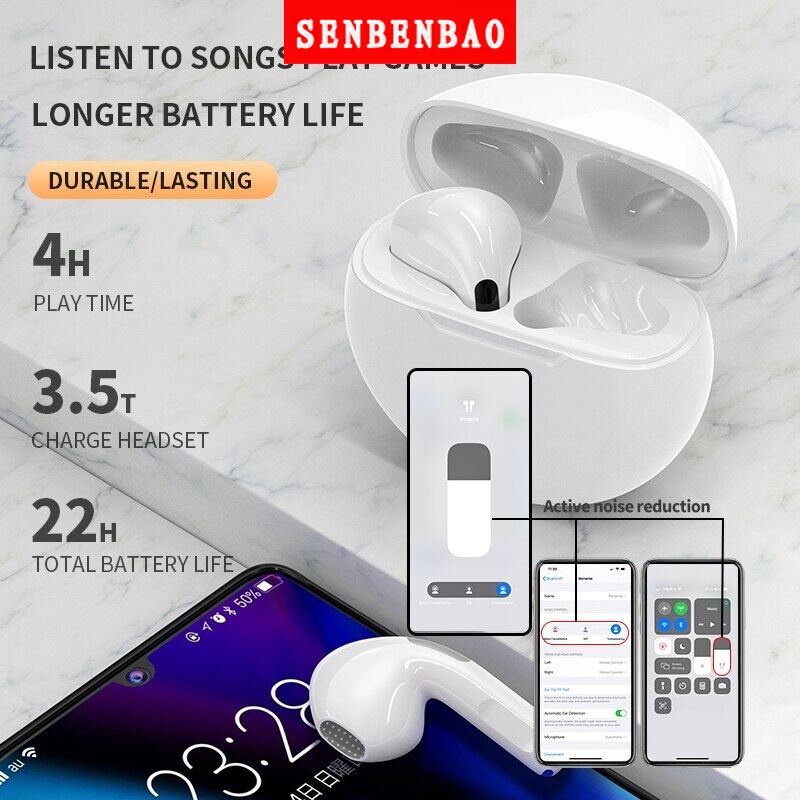 Tai nghe không dây Pro6 Chống Nước Có Mic Điều Khiển Cảm Ứng Phong Cách Thể Thao
