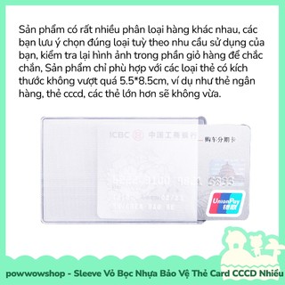 [Sẵn VN - Hỏa Tốc] Sleeve Vỏ Bọc Nhựa Bảo Vệ Thẻ Card, CCCD Trong Suốt / Trong Đục