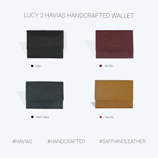 Ví Da Gấp mini HAVIAS Da Bò thật Saffiano Ý Lucy2