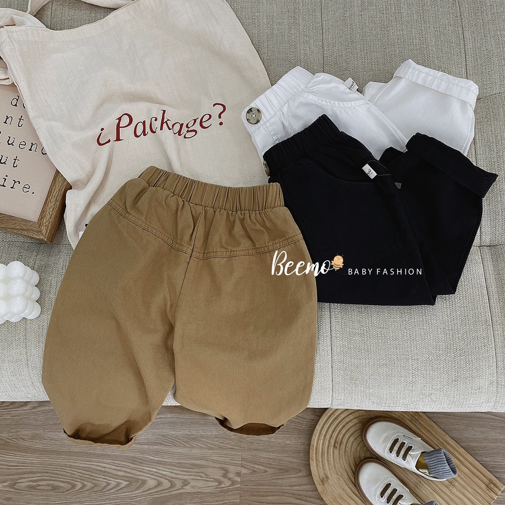 Quần thô dài cho bé trai, quần kaki túi ốp cá tính cho bé trai