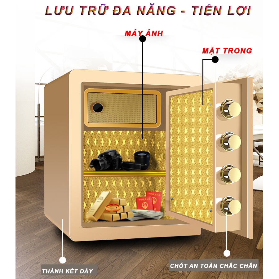 Két Sắt Điện Tử Cao Cấp Khóa Số Khóa Vân Tay An Tòan Chống Cháy Nổ Dùng Tốt Cho Gia Đình Văn Phòng
