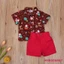 Mgg-bộ đồ hai mảnh trẻ em mùa hè, Áo ngắn tay cổ Polo + Quần ngắn màu trơn