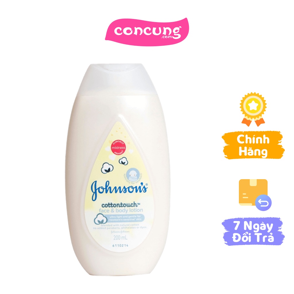 Sữa dưỡng thể toàn thân Johnsons baby cotton touch dịu nhẹ cho bé 200ml