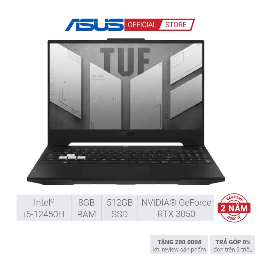 Laptop Asus TUF Dash FX517ZC-HN077W i5-12450H|8GB|512GB|RTX 3050|15.6 FHD|Win 11