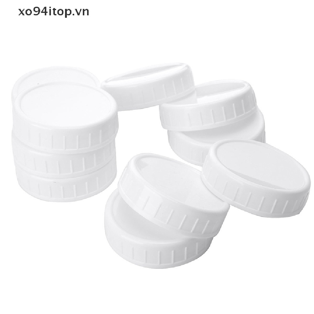 Bộ 10 Nắp Nhựa Trắng Đậy Hũ Lọ Thủy Tinh Đường Kính 70mm / 86mm