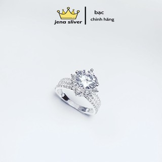 nhẫn bạc đính đá , hàng tuyển chọn sáng đẹp từng tri tiết , bạc 925 dày dặn - JENA