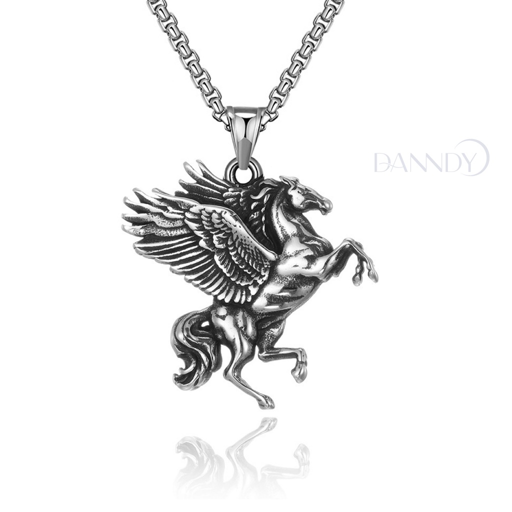 Dây chuyền nam titan cao cấp,vòng cổ nam cá tính không gỉ,dây chuyền phong cách quý tộc mặt pegasus| Fancy.