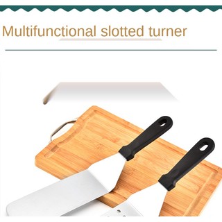 Xẻng Xúc Pizza Turners Bít Tết Chiên Teppanyaki Rò Rỉ Turners Bánh Xẻng Bếp Dụng Cụ Nướng Bánh Thép Không Gỉ