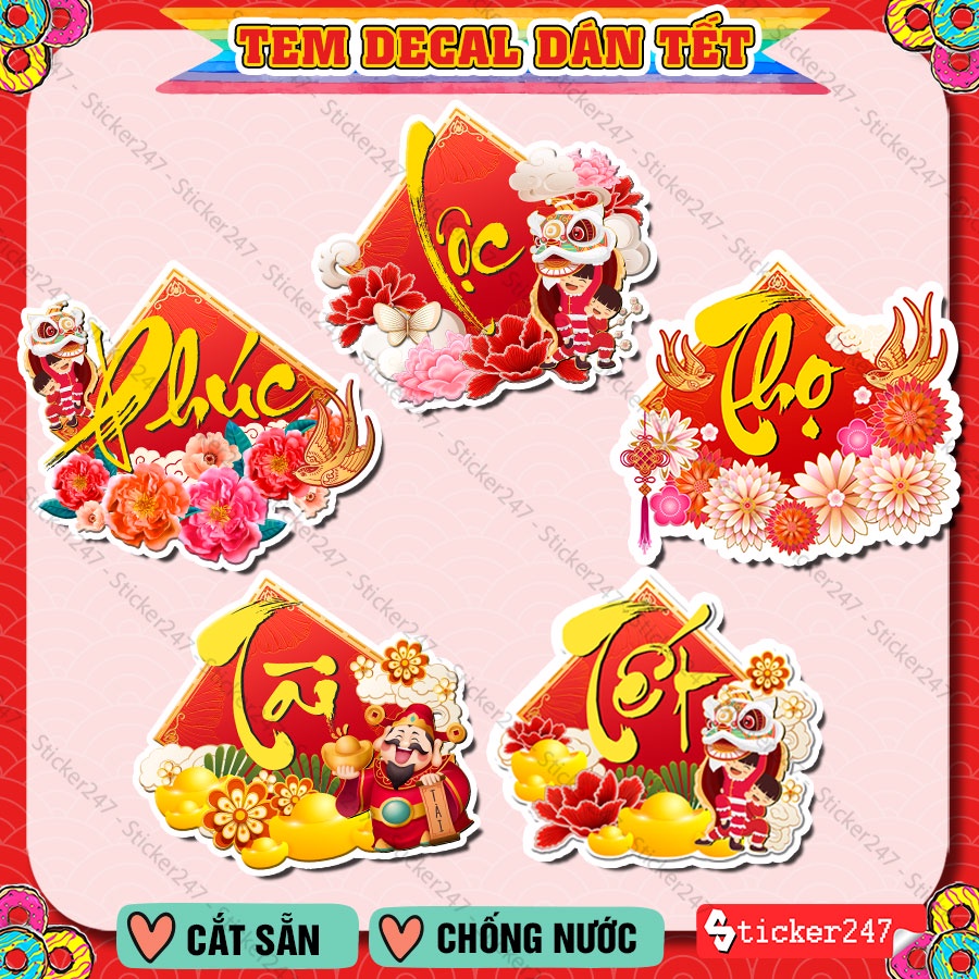Tem Tết Phúc Lộc Thọ Tài Sang Trọng 🌈𝑭𝒓𝒆𝒆𝒔𝒉𝒊𝒑 Decal Tem Dán Tết Chúc ...