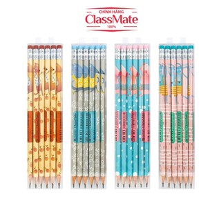 Vỉ 6 Chiếc Bút Chì Gỗ Cao Cấp Có Tẩy CLASSMATE Ngòi 2B, Nét Bút Mịn Chì Mềm, Dùng Cho Bé Tập Viết CL-PC507